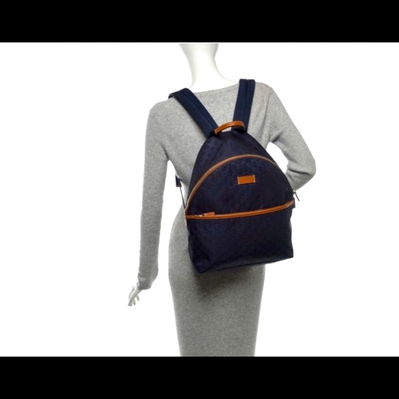 Gucci Nylon Monogram Medium Classic Backpack Blue - Picture 2 of 14